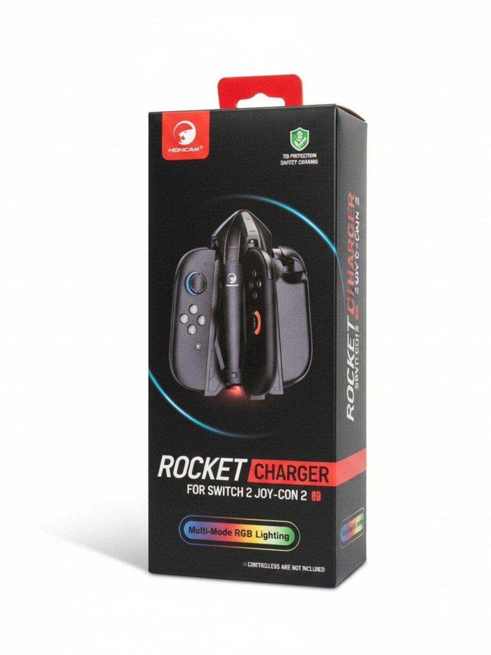 Honcam Rocket Charger for Nintendo Switch Joy-Con 4-Slot Magnetic RGB Dock NEW